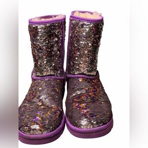 UGG Purple and Silver Sequin Boots